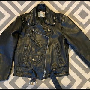 Vintage leather motorcycle jacket